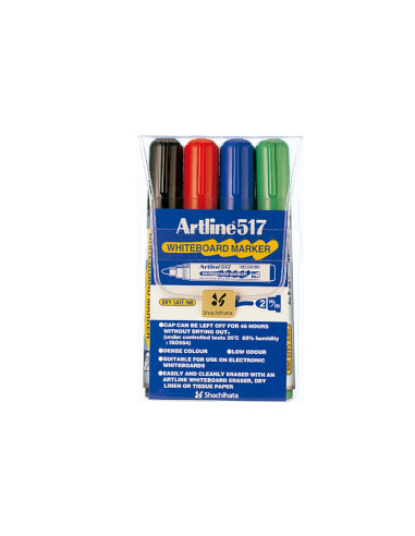 Rotulador artline pizarra ek-517/4 punta redonda 2 mm bolsa de 4 rotuladores