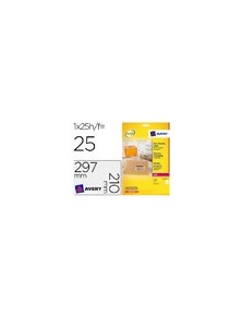 Etiqueta adhesivas resistente avery transparente 210x297 mm caja de 25 unidades