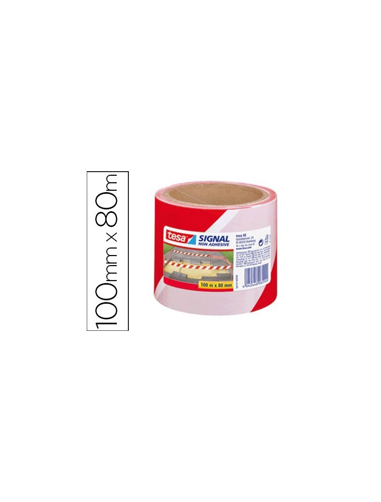 CINTA DE SEÈALIZACION TESA ROJO Y BLANCO 10 MT X 80 MM