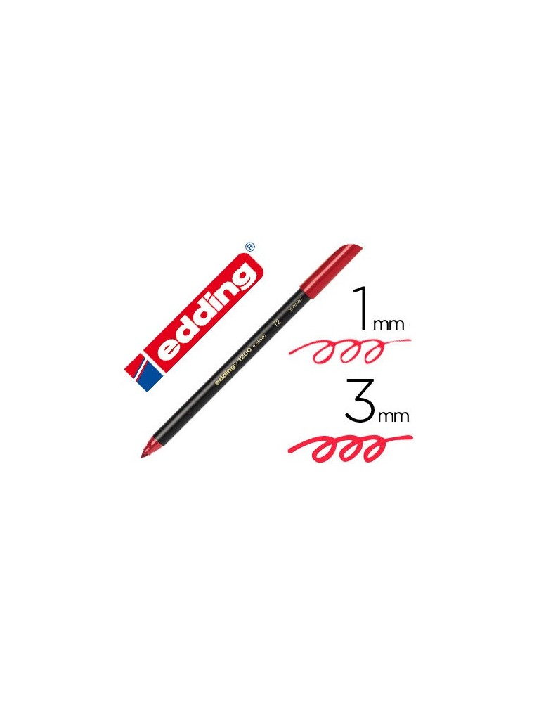 Rotulador edding punta fibra 1200 rojo metalizado n 72 punta redonda 1-3 mm