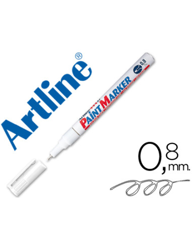 Rotulador artline marcador permanente ek-444 xf blanco punta redonda 0.8 mm metal caucho y plastico