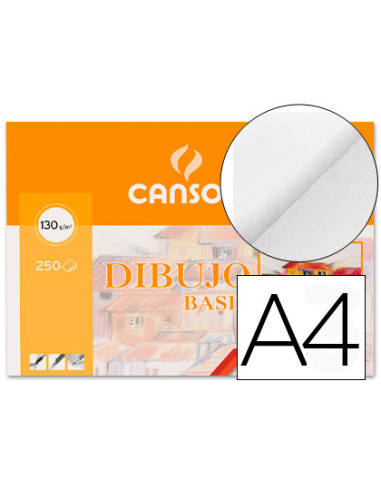 CANSON CAJA DE LÁMINAS DIBUJO BASIK 250 HOJAS 130 GR. 21X29,7CM