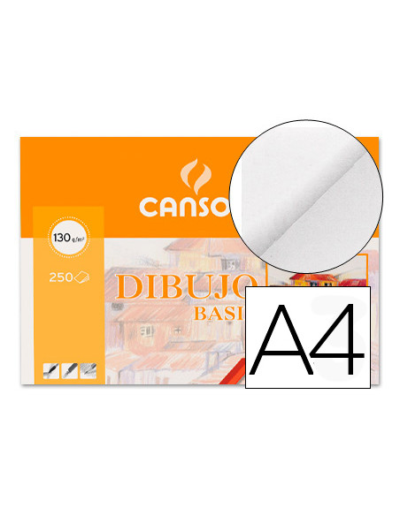 CANSON CAJA DE LÁMINAS DIBUJO BASIK 250 HOJAS 130 GR. 21X29,7CM