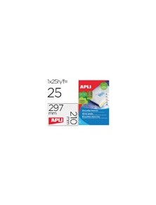 Etiqueta adhesiva apli 1215 tamaño 210x297 mm para fotocopiadora laser ink-jet caja con 25 hojas con 25