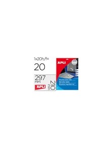 Etiqueta adhesiva apli 10071 metalizada tamaño 210x297 mm para fotocopiadora laser caja 20 hojas con 20