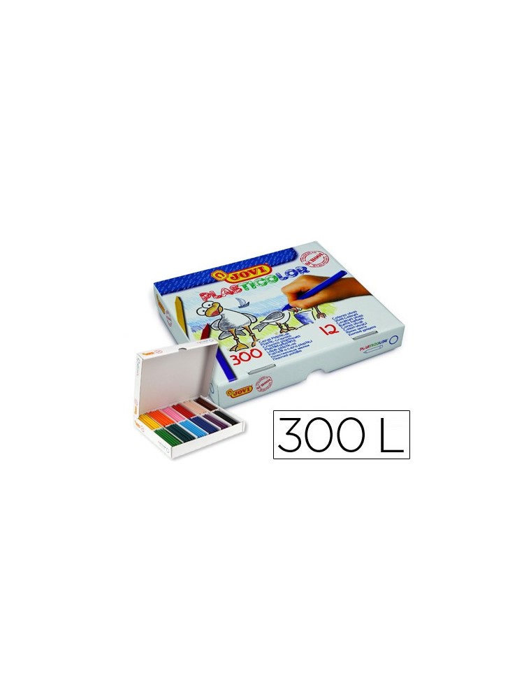 Lapices cera jovi plasticolor caja de 300 unidades 25 colores surtidos