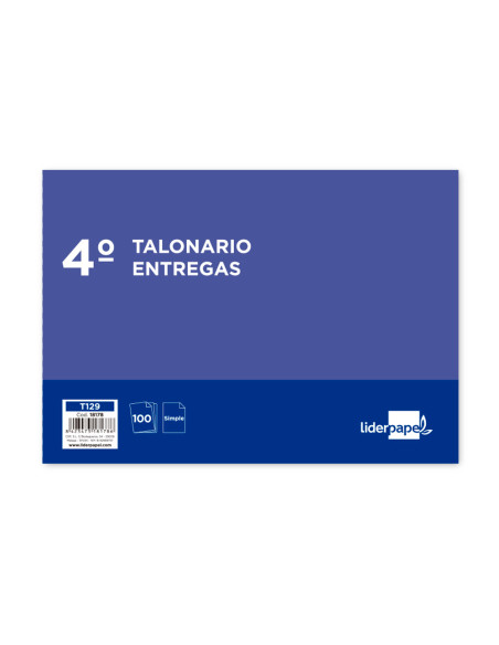 Talonario liderpapel entregas cuarto original t129 apaisado