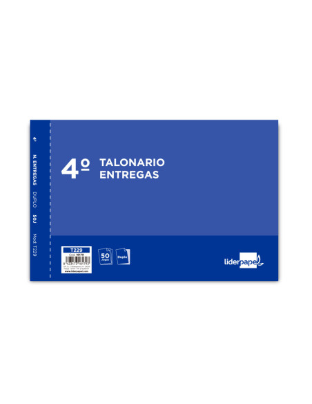 Talonario liderpapel entregas cuarto original y copia t229 apaisado