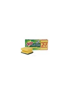 Estropajo salvauñas scotch brite fibra verde paquete 3x2