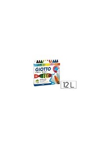 Lapices cera giotto maxi caja de 12 colores