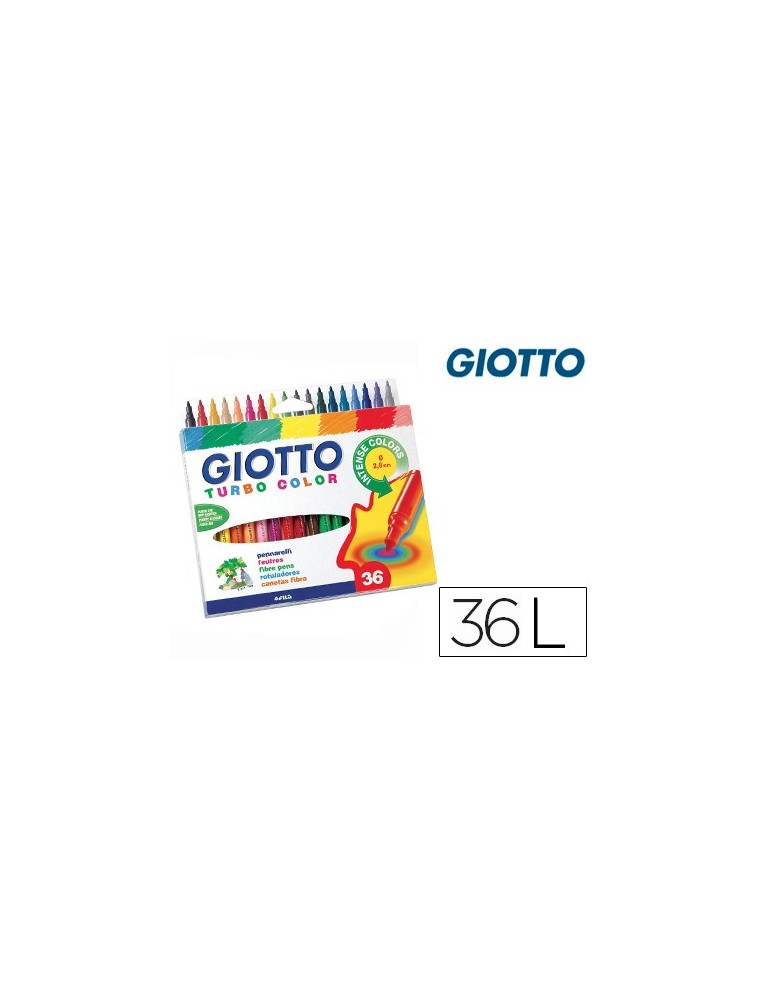 Rotulador giotto turbo color caja de 36 colores