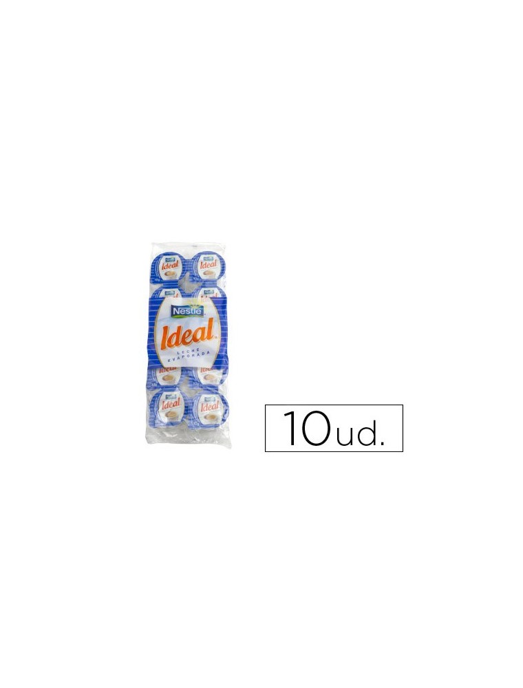 Leche evaporada ideal porciones de 7,5 gr envase de 10 unidades