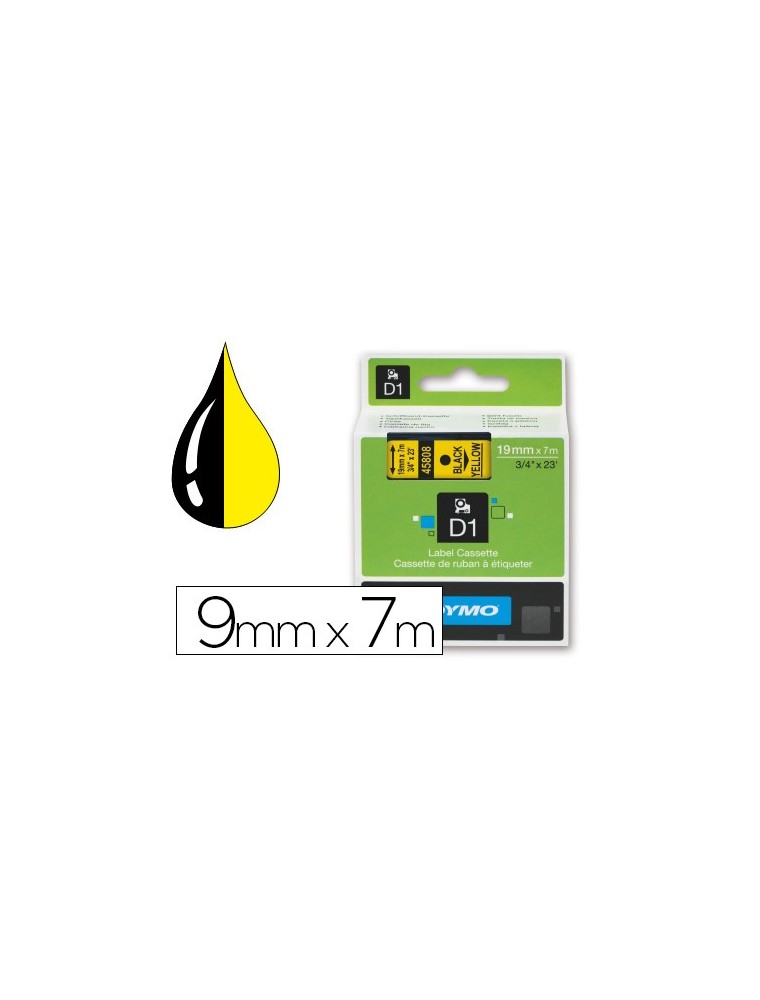 Cinta dymo negro amarillo 9mm x 7 mt d1