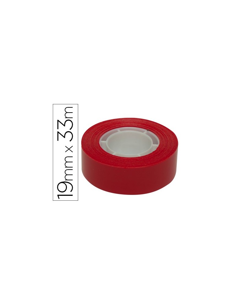 Cinta adhesiva apli 33 mt x 19 mm color rojo