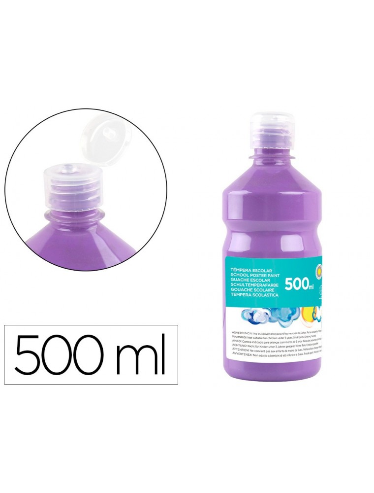 Tempera liquida liderpapel escolar 500 ml lila