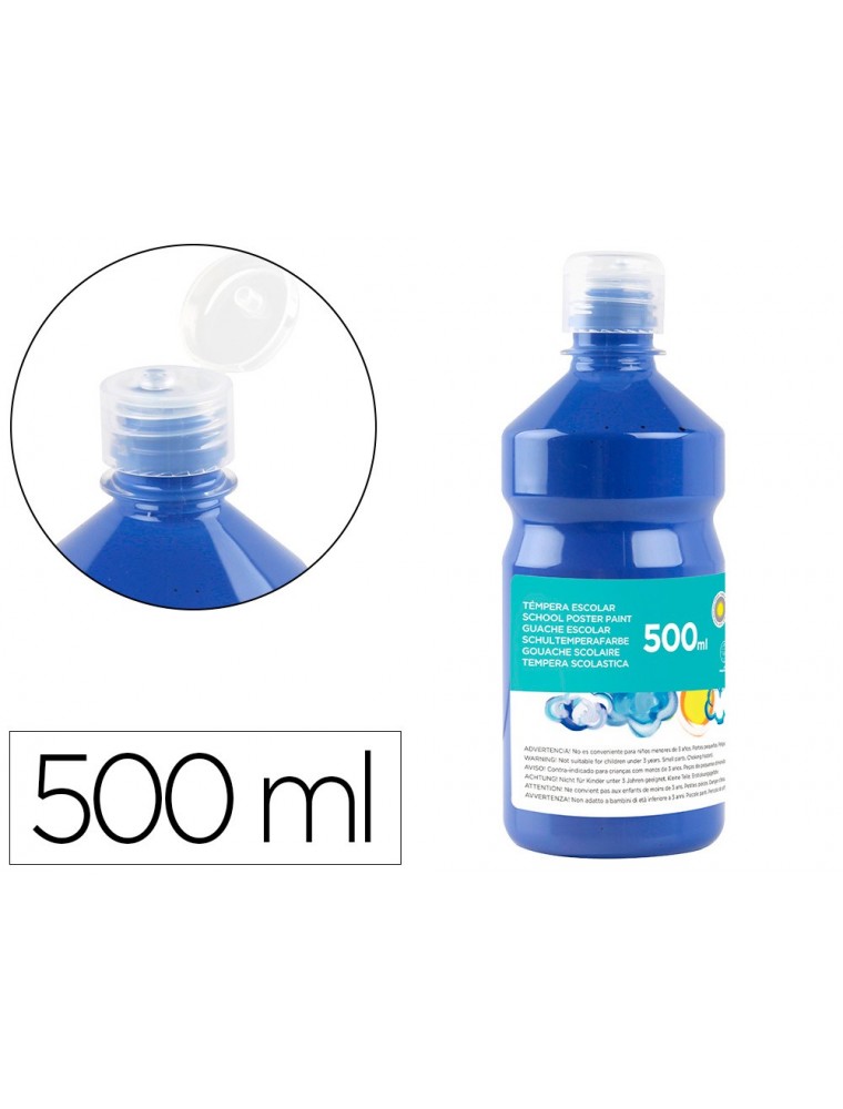 Tempera liquida liderpapel escolar 500 ml azul marino