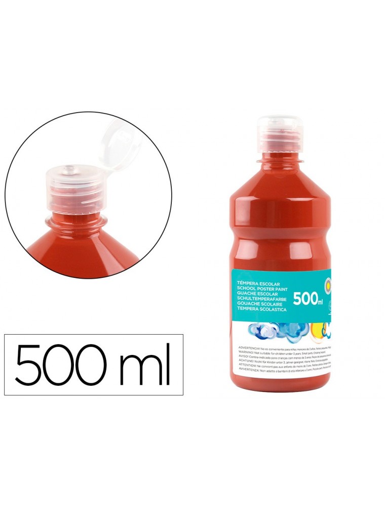 Tempera liquida liderpapel escolar 500 ml marron