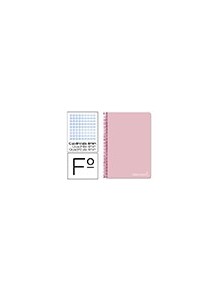 Cuaderno espiral liderpapel folio witty tapa dura 80h 75gr cuadro 4mm con margen color rosa