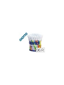 Rotulador giotto turbo color bote de 96 unidades 12 colorespor 8 unidades de cada color lavables con punta bloqueada