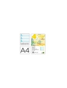 Recambio liderpapel a4 pautaguia 100 hojas 75 g cuadriculado pautado 4 mm con margen 4 taladros