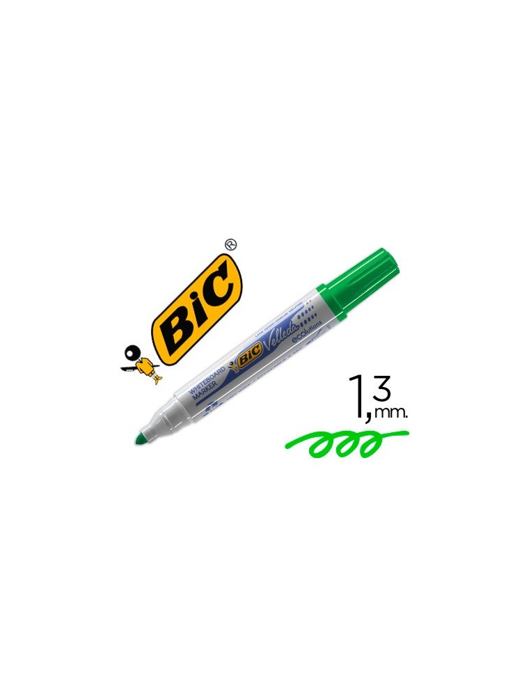 Rotulador bic velleda para pizarra verde punta redonda 1,3 mm