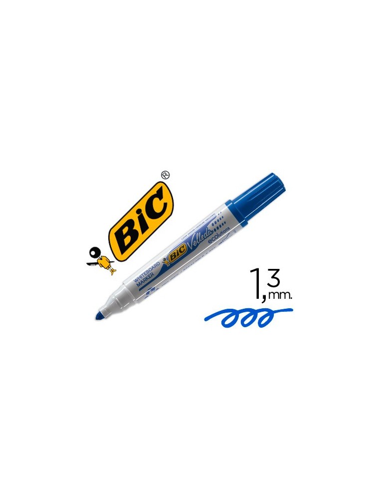 Rotulador bic velleda para pizarra azul punta redonda 1,3 mm