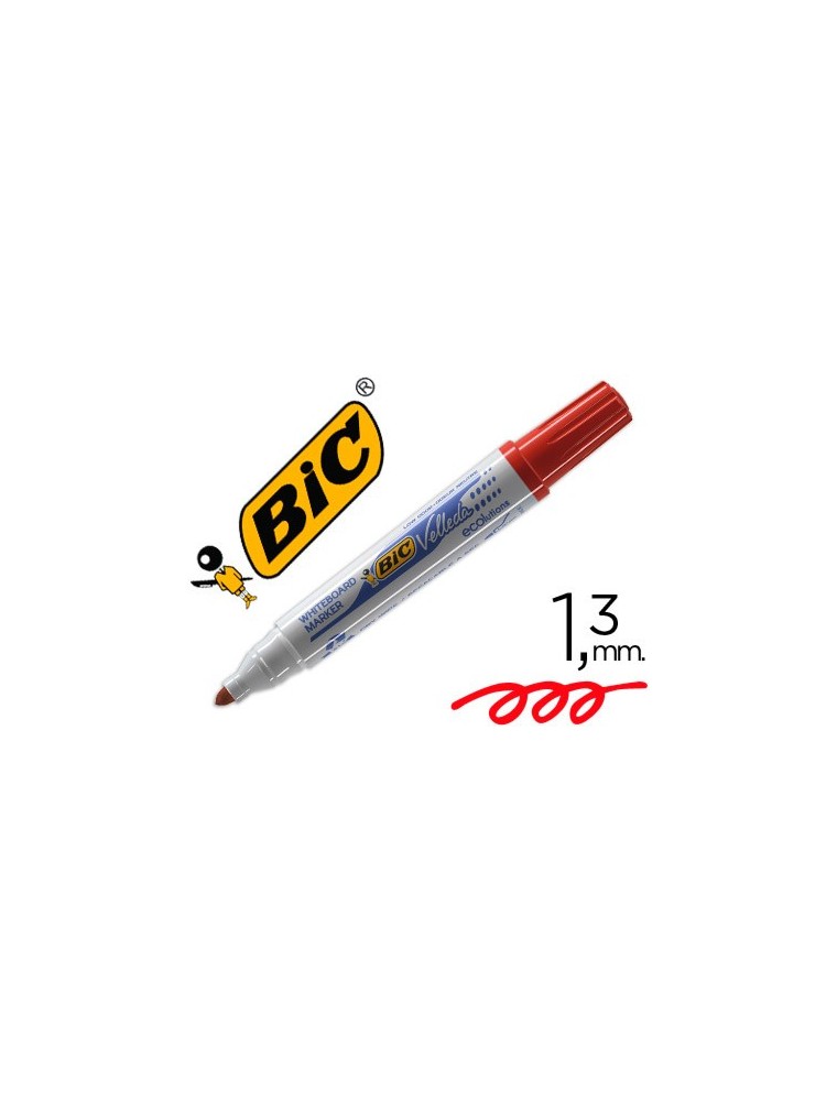 Rotulador bic velleda para pizarra rojo punta redonda 1,3 mm