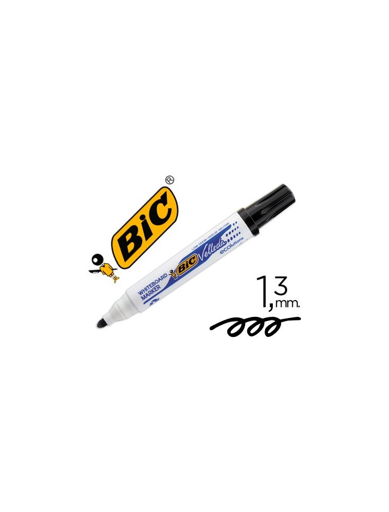 Rotulador bic velleda para pizarra negro punta redonda 1,3 mm