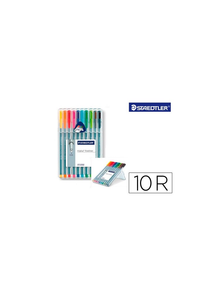 Rotulador staedtler triplus fineliner 334 estuche de 10 unidades colores surtidos