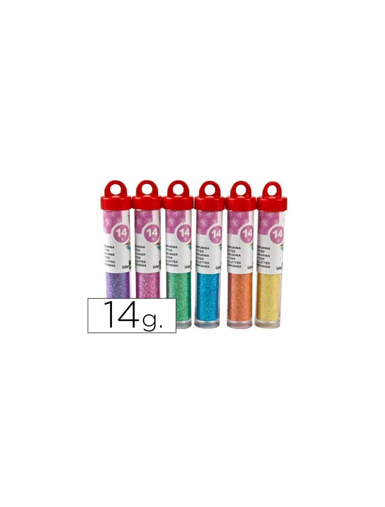 Purpurina liderpapel fantasia colores metalicos pasteles bote de 14 gr