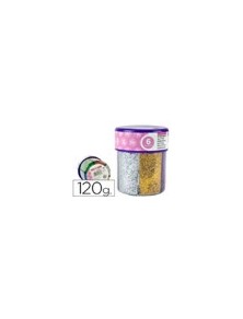 Purpurina liderpapel fantasia colores metalicos 6 colores surtidos bote de 120 gr