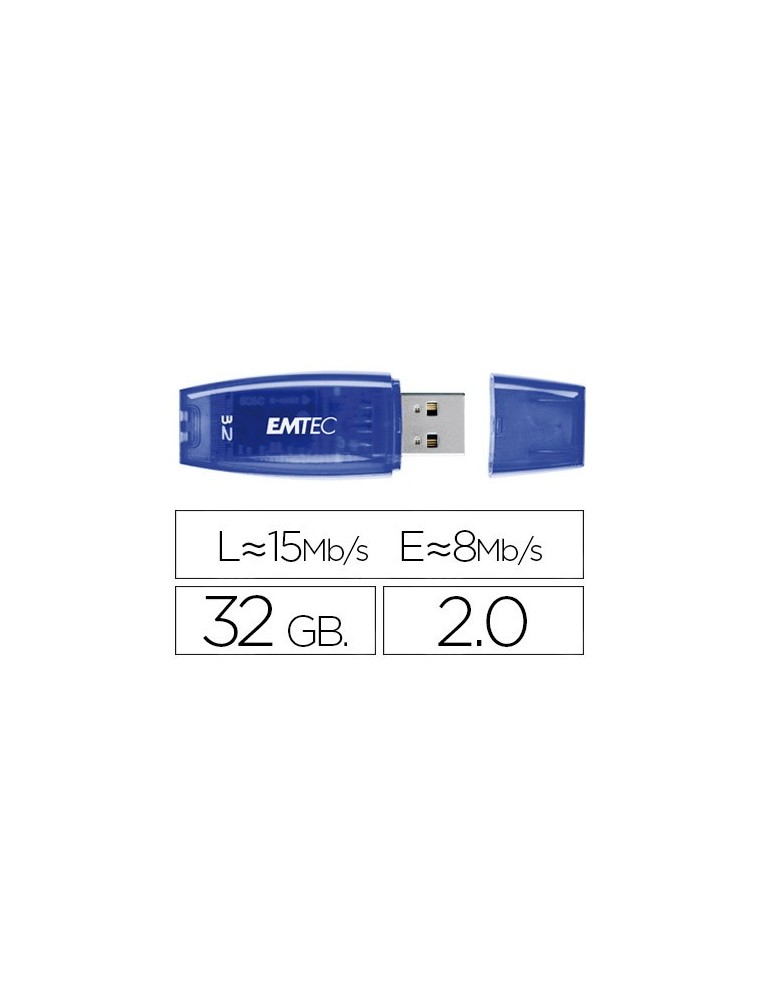 Memoria usb emtec flash c410 32 gb 2.0 azul