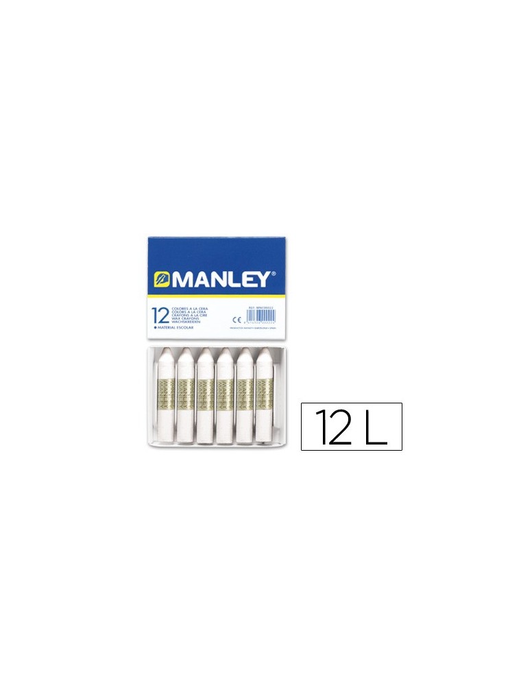 Lapices cera manley unicolor blanco n.1 caja de 12 unidades