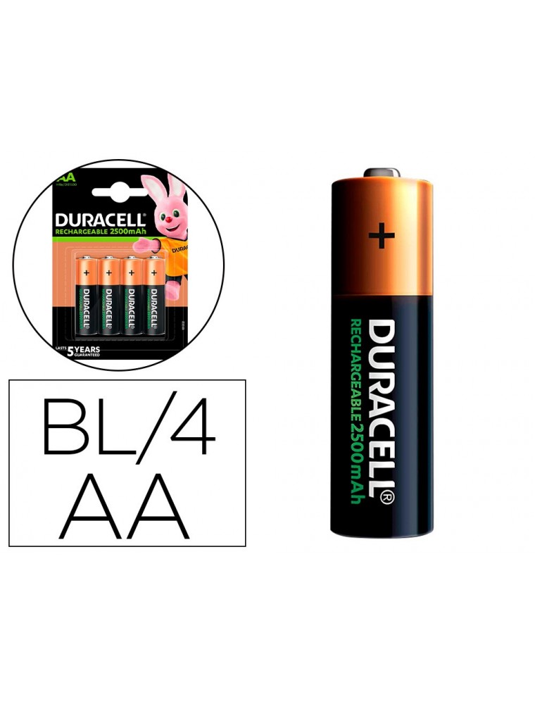 Pila duracell recargable staycharged aa 2500 mah blister de 4 unidades