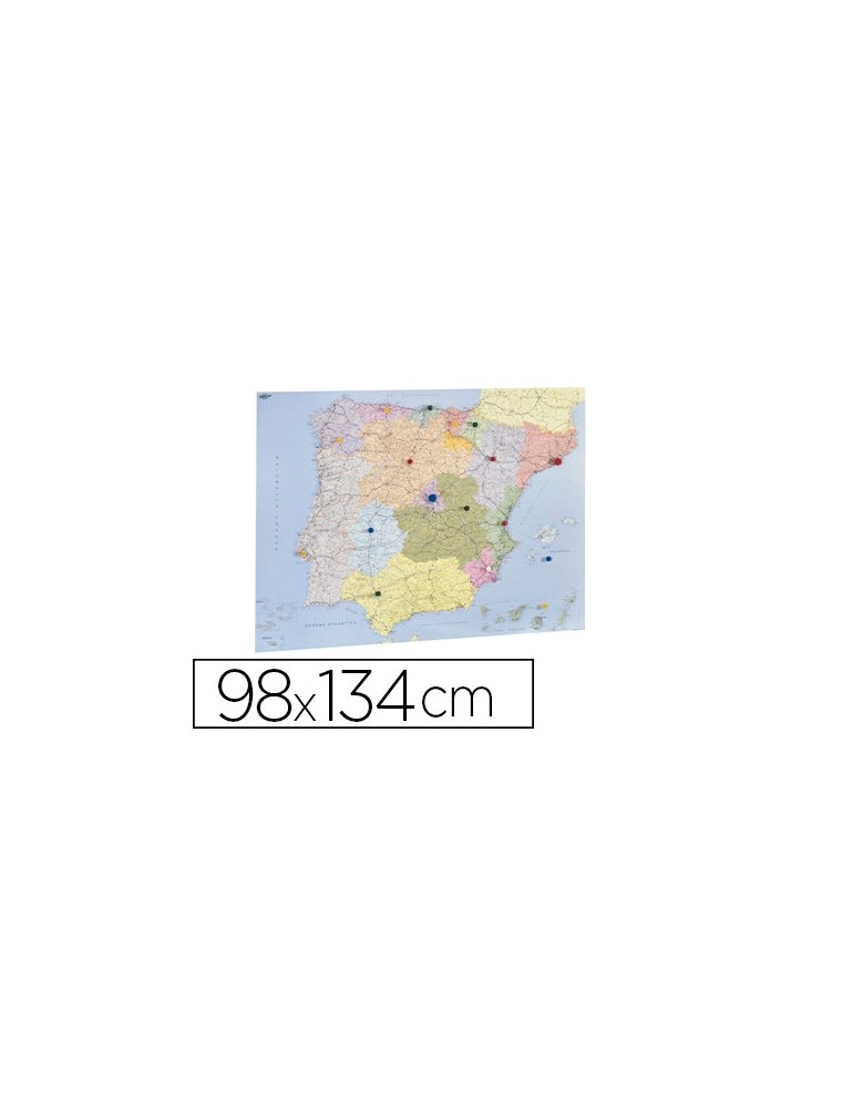 Mapa mural faibo españa y portugal autonomico plastificiado enrollado 98x134 cm