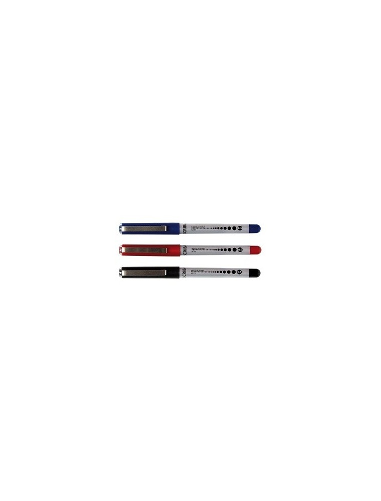 ROTULADOR ROLLER TINTA LIQUIDA 0.5MM PUNTA CONICA ROJO SCRIBA