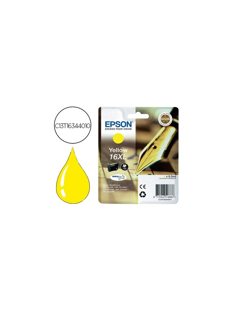 EPSON CARTUCHO INYECCION TINTA AMARILLO 450 PÁGINAS BLISTERALARMA ACÚSTICORADIOFRECUENCIA PARA WF-2010W 2510WF 2520NF 2530WF 2