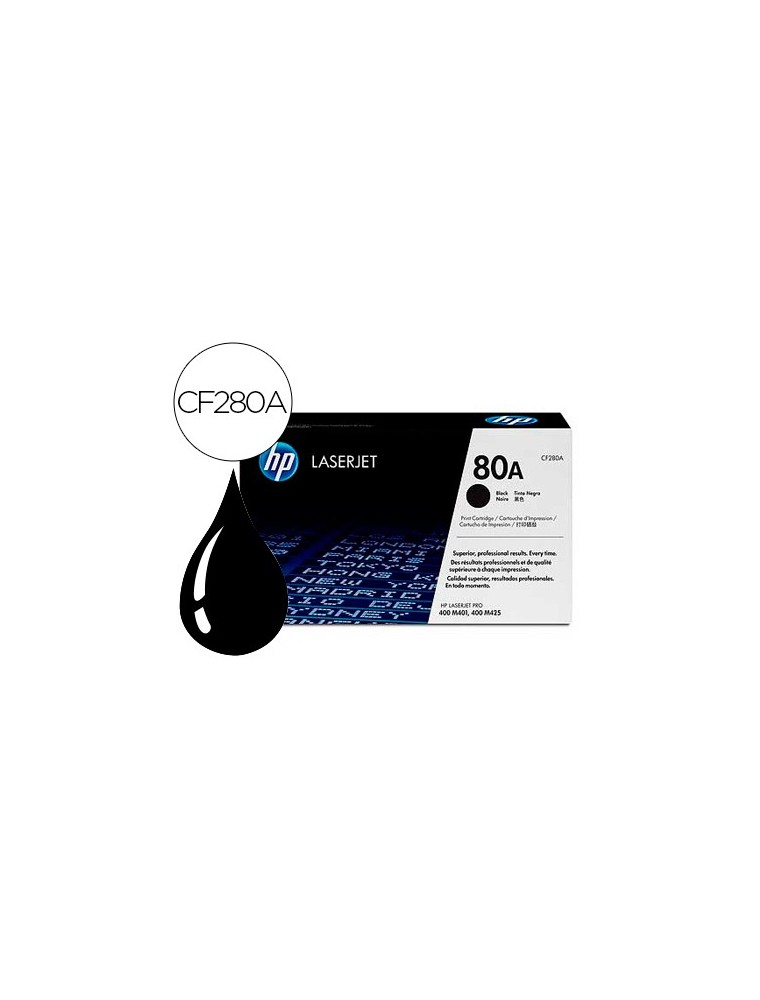 HEWLETT PACKARD HP TONER LASER NEGRO 80A PARA PRO M 401 425DW