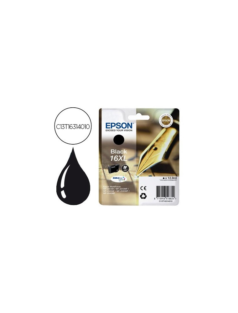 EPSON CARTUCHO INYECCION TINTA NEGRO 500 PÁGINAS BLISTERALARMA ACÚSTICORADIOFRECUENCIA PARA WF-2010W 2510WF 2520NF 2530WF 2540