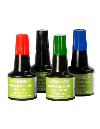 Tinta tampon q-connect rojo bote 28 ml