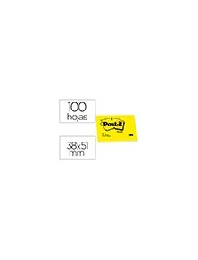 Bloc de notas adhesivas quita y pon post-it 38x51 mm con 100hojas 653e