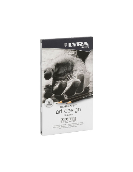 Lapices de grafito lyra rembrand art design caja de 12 graduaciones 6b-5b-4b-3b 2b-b-hb-f-h-2h-3h-4h