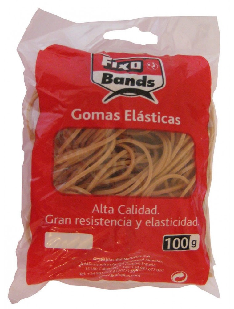 GOMILLAS ELASTICAS BOLSA 100 GR  2MM X 14CM FIXO