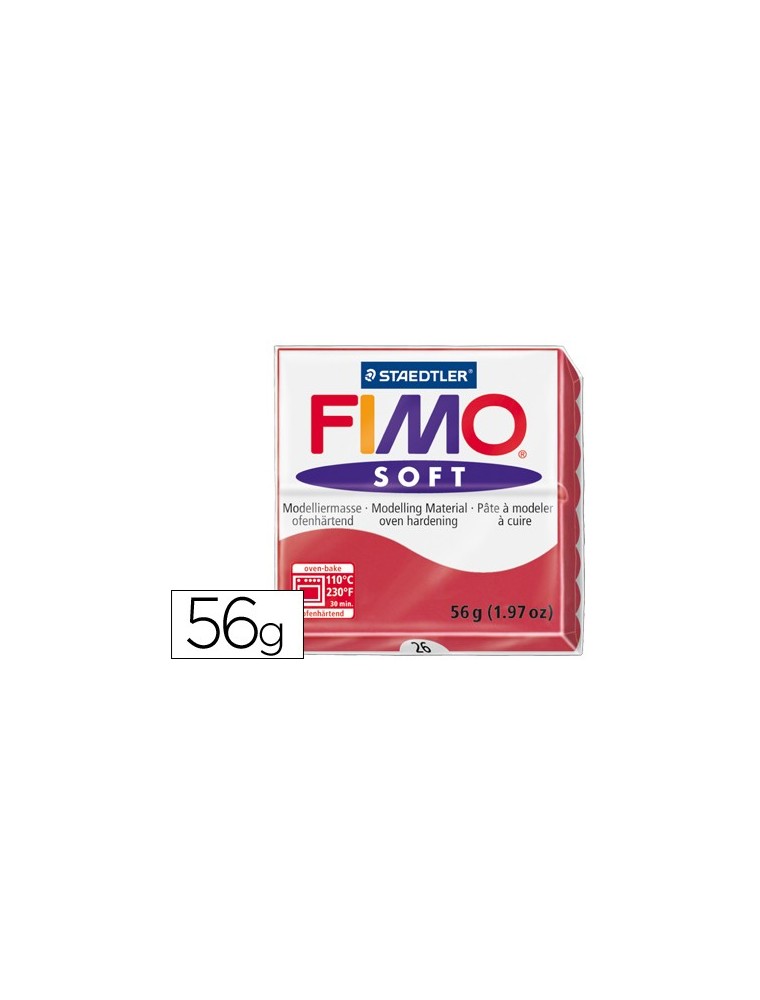 Pasta staedtler fimo soft 57 gr color rojo cereza