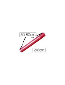 Portaplanos plastico liderpapel diametro 6 cm extensible hasta 80 rojo