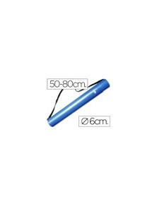 Portaplanos plastico liderpapel diametro 6 cm extensible hasta 80 azul