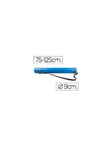 Portaplanos plastico liderpapel diametro 9 cm extensible hasta 125 cm azul