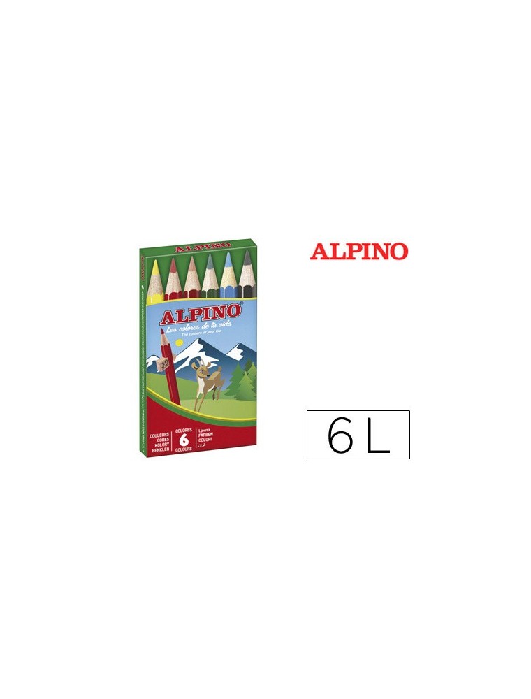 Lapices de colores alpino 651 caja de 6 colores cortos