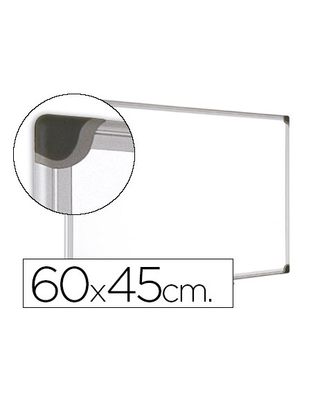 Pizarra blanca bi-office magnetica maya w ceramica vitrificada marco de aluminio 60 x 45 cm con bandeja para