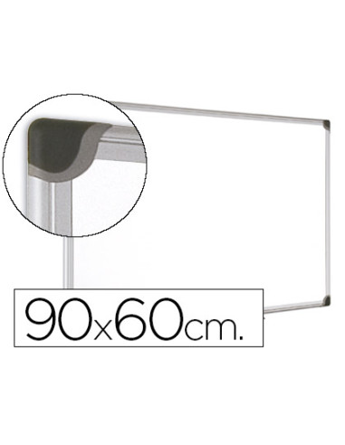 Pizarra blanca bi-office magnetica maya w ceramica vitrificada marco de aluminio 90 x 60 cm con bandeja para